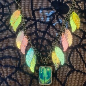 Woodland Faerie Leaf Charm Chain Necklace